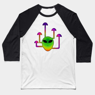 Trippy alien mushroom head Baseball T-Shirt